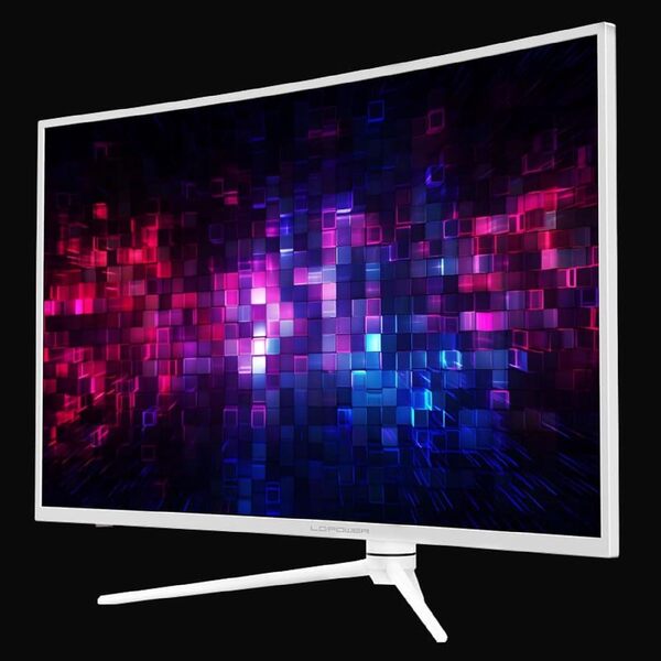 LC-POWER Ecran PC Gaming 39 Pouces 165hz, Moniteur PC Dalle VA, Incurvé Display 3000R, HDR 400, QHD (2560x1440), 4 ms, 99% sRGB, Display Port & HDMI, FreeSync, Blanc