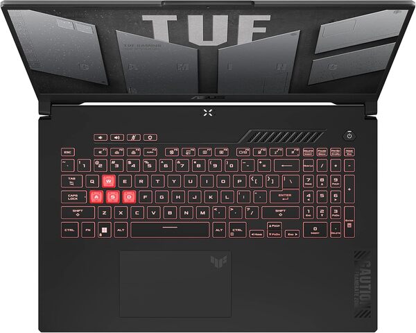 ASUS TUF Gaming A17-TUF707NUR-HX004W, 17.3 Pouces FHD 144Hz PC Portable (AMD Ryzen 7 7435HS 4.5 GHz, 16GB DDR5 4800Mhz, 512GB SSD, NVIDIA GeForce RTX 4050 TGP 140W, Windows 11 Home) – Clavier AZERTY