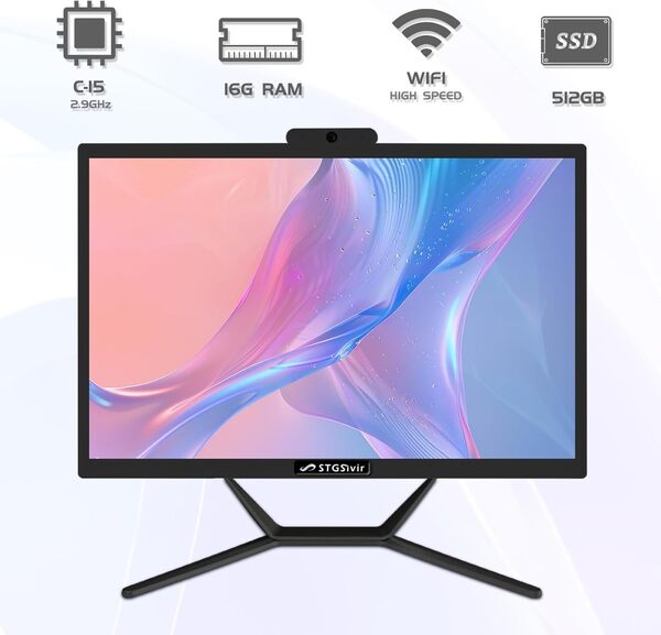 STGsivir Ordinateur de Bureau Tout-en-Un, écran 21.5