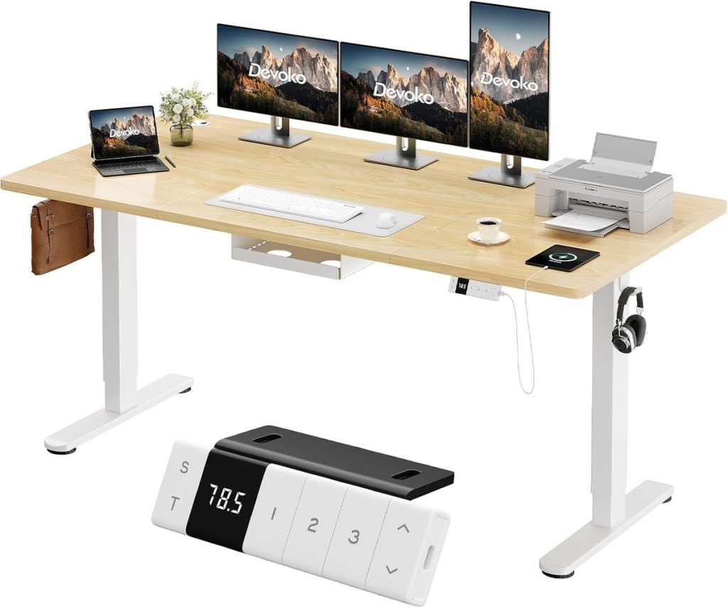 Test : bureau électrique Devoko assis-debout 200x80 cm noir