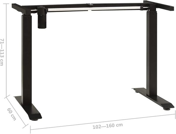 vidaXL Cadre de Bureau Motorisé Electrique Réglable en Hauteur Bureau Ergonomique Assis-debout Table de Bureau à Domicile Intérieur Noir