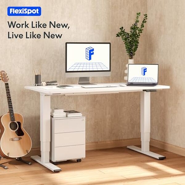 Découvrez le bureau assis-debout électrique FLEXISPOT avec finition érable, supportant jusqu'à 120 kg. Améliorez votre espace de travail avec son design élégant et sa fonctionnalité ergonomique.