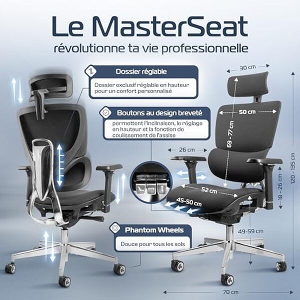 Découvrez le test complet de la chaise de bureau ergonomique CLOUVOU MasterSeat : analyse du design, confort, ajustabilité et rapport qualité-prix pour une posture saine au quotidien.