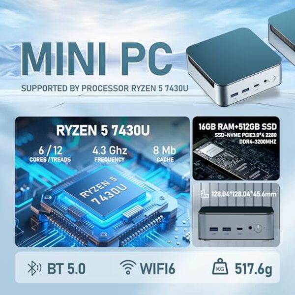Découvrez le test complet du Rumlawn Mini PC Ryzen 5 7430U : compact, puissant, conçu pour les gamers. Plongez dans les performances exceptionnelles de ce mini PC.